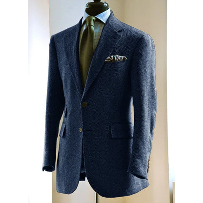 Men's Herringbone Blazer Suit Collar Slim Jacket Casual Fashion Jacket 3 Pocket Workwear Men's Summer Suits Formal Man Jackets