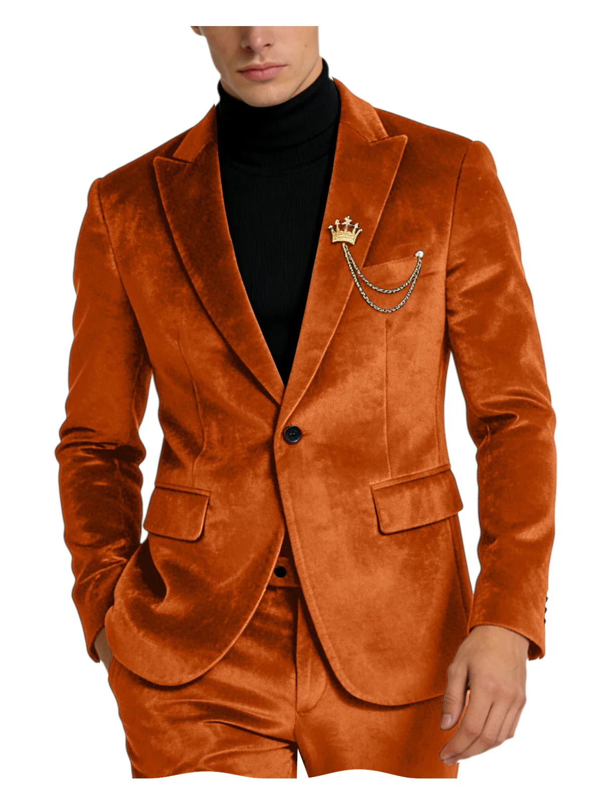 Men's Teal Velvet Blazer 1 Button Single Breasted Slim Fit Formal Wedding Party Suit Jacket