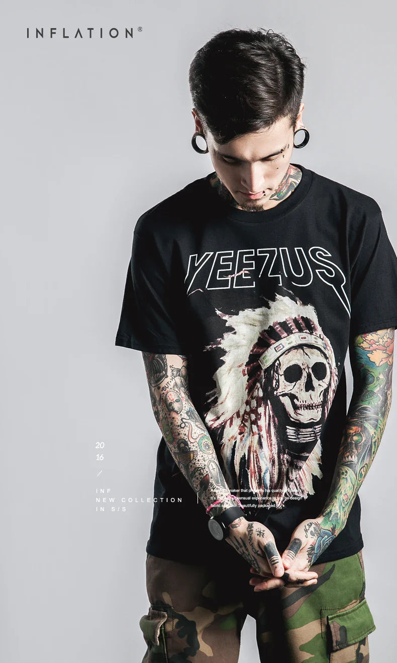 yeezus kanye west T shirt cotton streetwear concert hiphop short sleeve