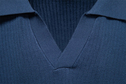 Men's Classic Polo Shirt Solid Color Breathable Elegant Casual Luxury Old Money Style for Men