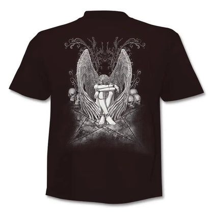 New retro street punk motorcycle men's T-shirt 3D shirt casual fashion hip-hop horror short sleeved round neck men's clothing