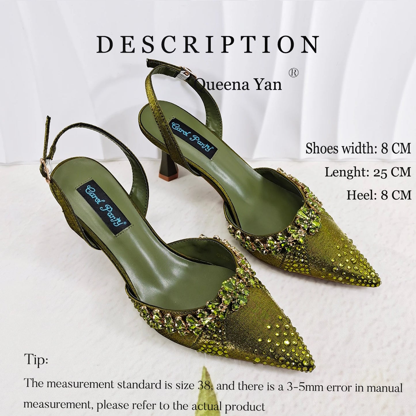 Italian Design Slip-on High Heels and Matching Three-Dimensional Bag Nigeria Party Pointed Shoes with Bag or a Pair of Shoes