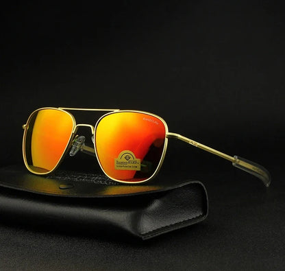 RE Pilot Sunglasses Men Top Quality Brand Designer AGX Tempered Glass Lens AO Sun Glasses Male