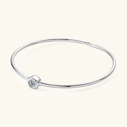 0.5CT Moissanite Bangle Bracelet 18K Gold Plated 925 Sterling Silver Classic Bangle Bezel Set Diamond Bracelet for Women Gifts