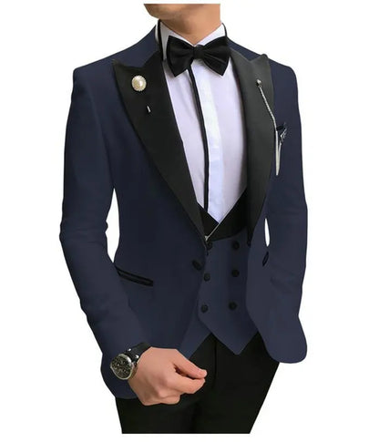 Latest Designs Men's Classic Suits For Wedding Groom Tuxedo Slim Fit One Button Prom Party Best Man 3 Pieces Costume