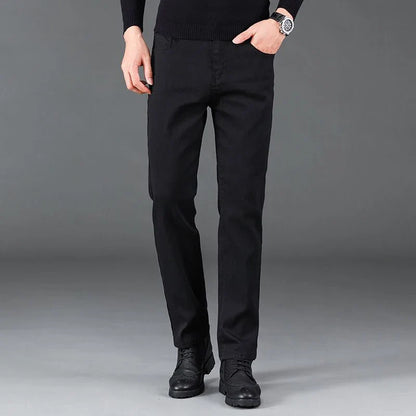 2024 Fashion Men Stretch Loose Straight Jeans Casual Elastic Slim Fit Denim Pants Male Brand Business Trousers Large size 38 40