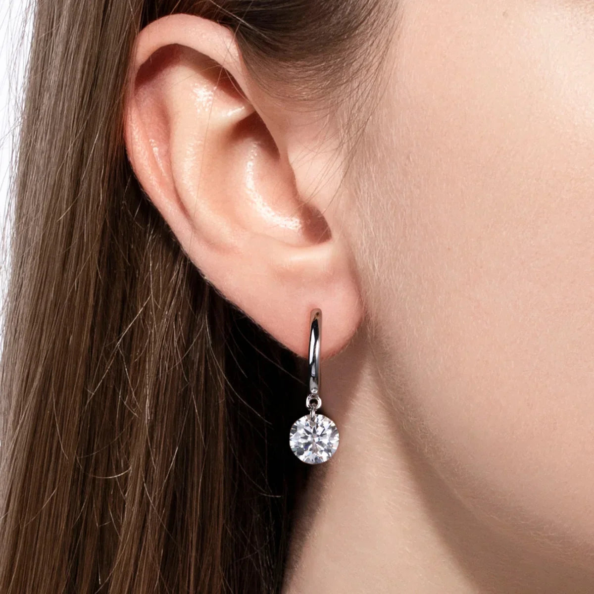 4cttw Moissanites Hoop Women's Earrings 925 Sterling Silver Lab Created Diamond Drop Earrings Women Jewelry Wholesale