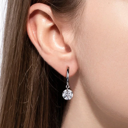 4cttw Moissanites Hoop Women's Earrings 925 Sterling Silver Lab Created Diamond Drop Earrings Women Jewelry Wholesale