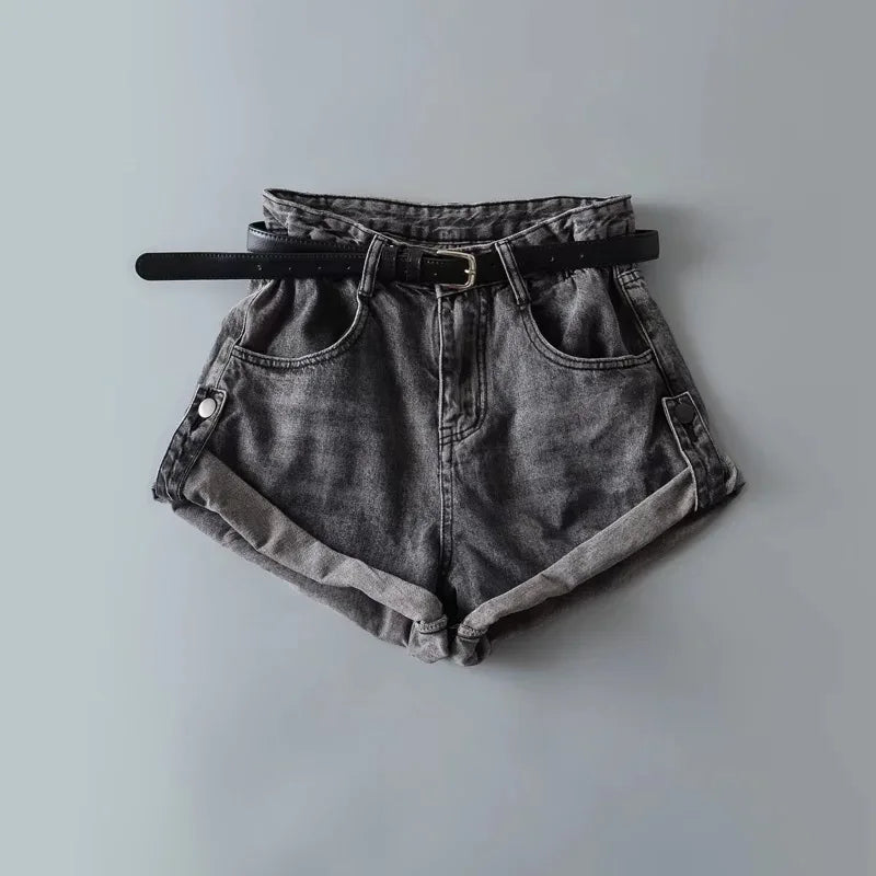 Shorts Basics Denims Women Jean High Waist Sexy Jeans Casual Buttons Pockets 2024 Summer Short Femme Denim Wide Leg Pants
