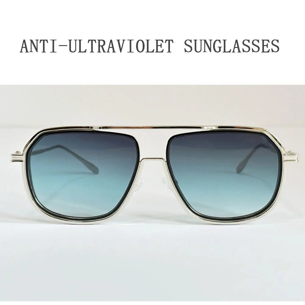Fashion Sunglass Men Vintage Sunscreen Oversized Sunglasses Women Trendy Metal Glasses Gafas De Sol Hombre Lunette Soleil Femme