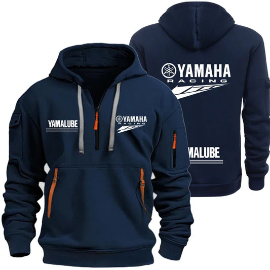 Spring/Autumn Men's Hooded Sweater with Zipper and Multiple Pockets Crewneck Shirt Men's Outdoor Sports Leisure Hoodie
