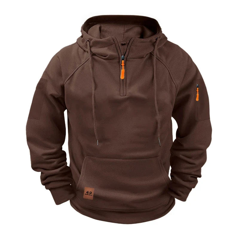 2025 New Men's Keep Warm Hoodie Streetwear Jacket Long Sleeve Sweatshirts Zipper Hooded Pullover Male Running Hooded Sweatshirt