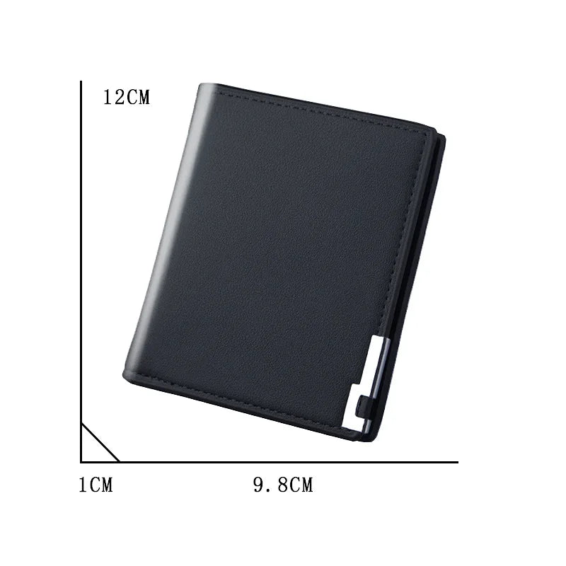 Short Men Wallets Card Holder Photo Holder Slim Male Print Wallet High Quality PU Leather Money Bag New Kpop Small Men's Purse