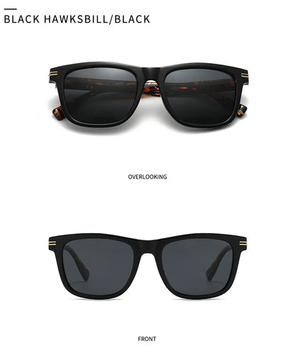 Trending Square Men Punk Rivets Sunglasses Retro Dark Green Eyewear Women Shades UV400 Polarized Sun Glasses