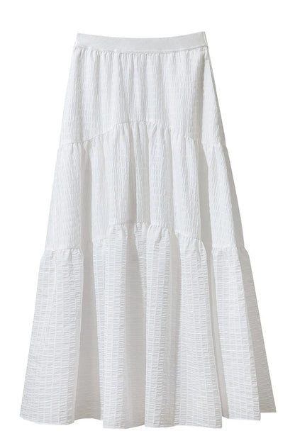 Minimalist Casual Halter Skirt Women 2025 Summer New Office Lady Solid Color Pockets Loose A line Cake Long Skirt 12542072