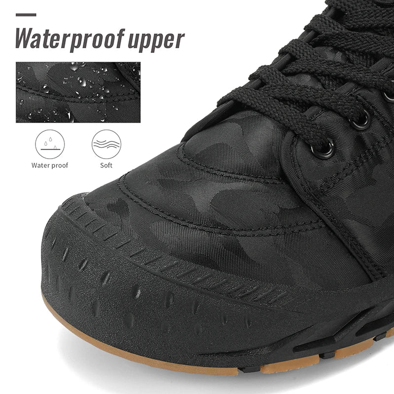Men Winter Snow Boots Super Warm Men Hiking Boots Waterproof Men's Boots Outdoor Sneakers Non-slip Rubber Men's Work Ankle Boots
