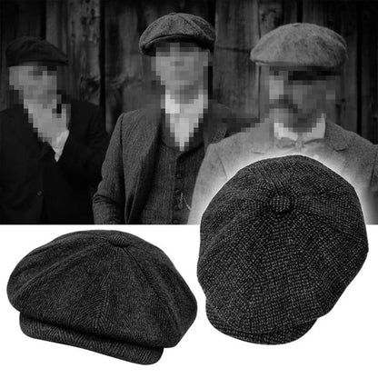 High Quality Winter Retro British Style Newsboy Cap Men Vintage Luxury Unisex New Octagonal Flat Cap Cotton Ascot Caps Beanie