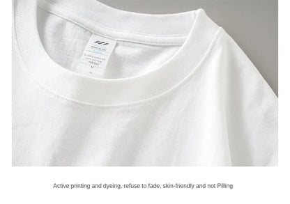 8.1Oz 230gsm Men's Pure Cotton T Shirts 2025 Summer New Oversizes Solid Color T-Shirts for Men and Women Customizable