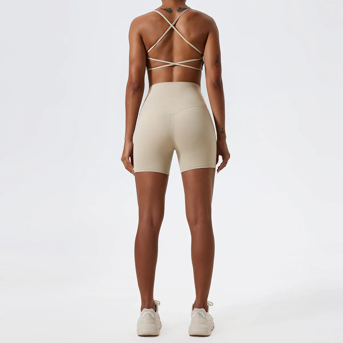 Two Pieces Yoga Set Women Gym Shorts Sports Suit Female Soften Skin-Friendly Activewear Beauty Back Women Sportswear
