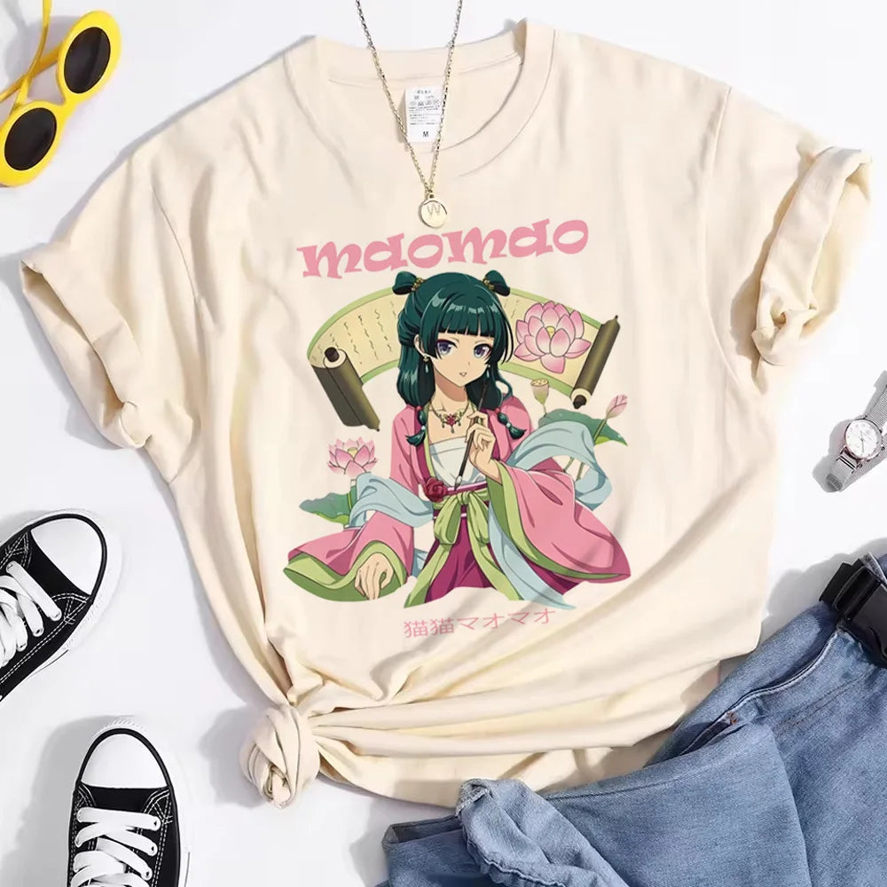 Apothecary Diaries top tees female anime harajuku  Comfortable Punk t shirt Classic hip hop Retro women aesthetic streetwear