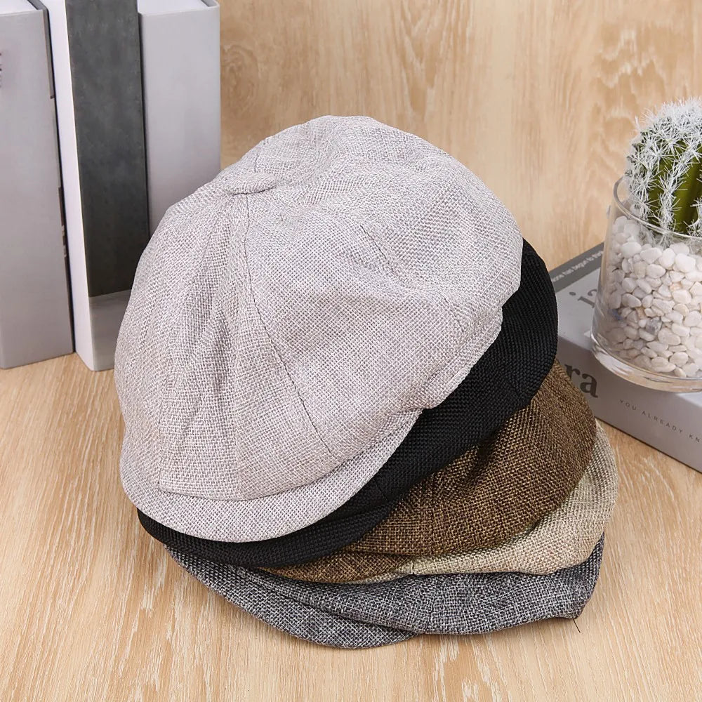Men Retro Beret British Hats Wool Blend Vintage Herringbone Tweed Men Casual Fashion Hat Flat Keep Warm Caps Gifts
