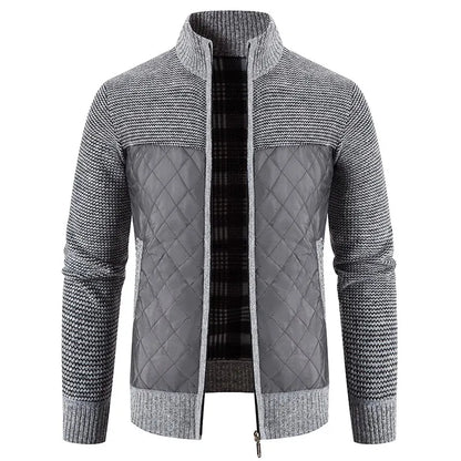 Autumn Winter New Men's Jacket Slim Fit Stand Collar Zipper Jacket Men Solid Thick Warm Jacket Men Sweater