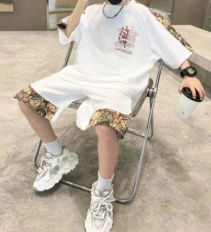 Plus Size Children's Clothing Boys From 4 T-shirts 7 12 Years Baby Summer Clothes Kids Boy Suit 2025 Top Outdoor Korean T-shirt
