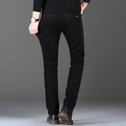 Models Spring Autumn Business Jeans Men Casual Straight Stretch Fashion Classic Work Denim Trousers Brand Clothing
