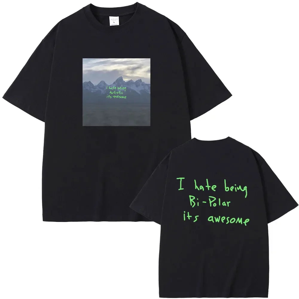 Rapper Kanye West Vultures New Music Album Graphic T Shirts Men Women Hip Hop Fashion Oversized T-shirts Male 100% Cotton Tshirt