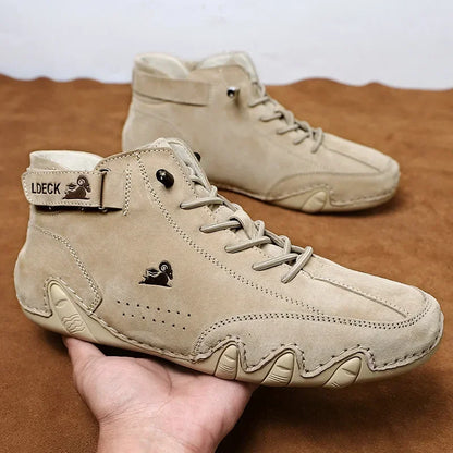 Fashion Men Shoes Brand Men's Boots Breathable Leather Men Ankle Boots Handmade Motorcycle Boots Outdoor Men's Sneakers