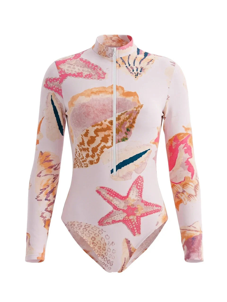 One Piece Sun Protection Swimwear 2026 Women Long Sleeved Print Swimsuit Female Sports Bathers Swimming Bodysuit Beach купальник
