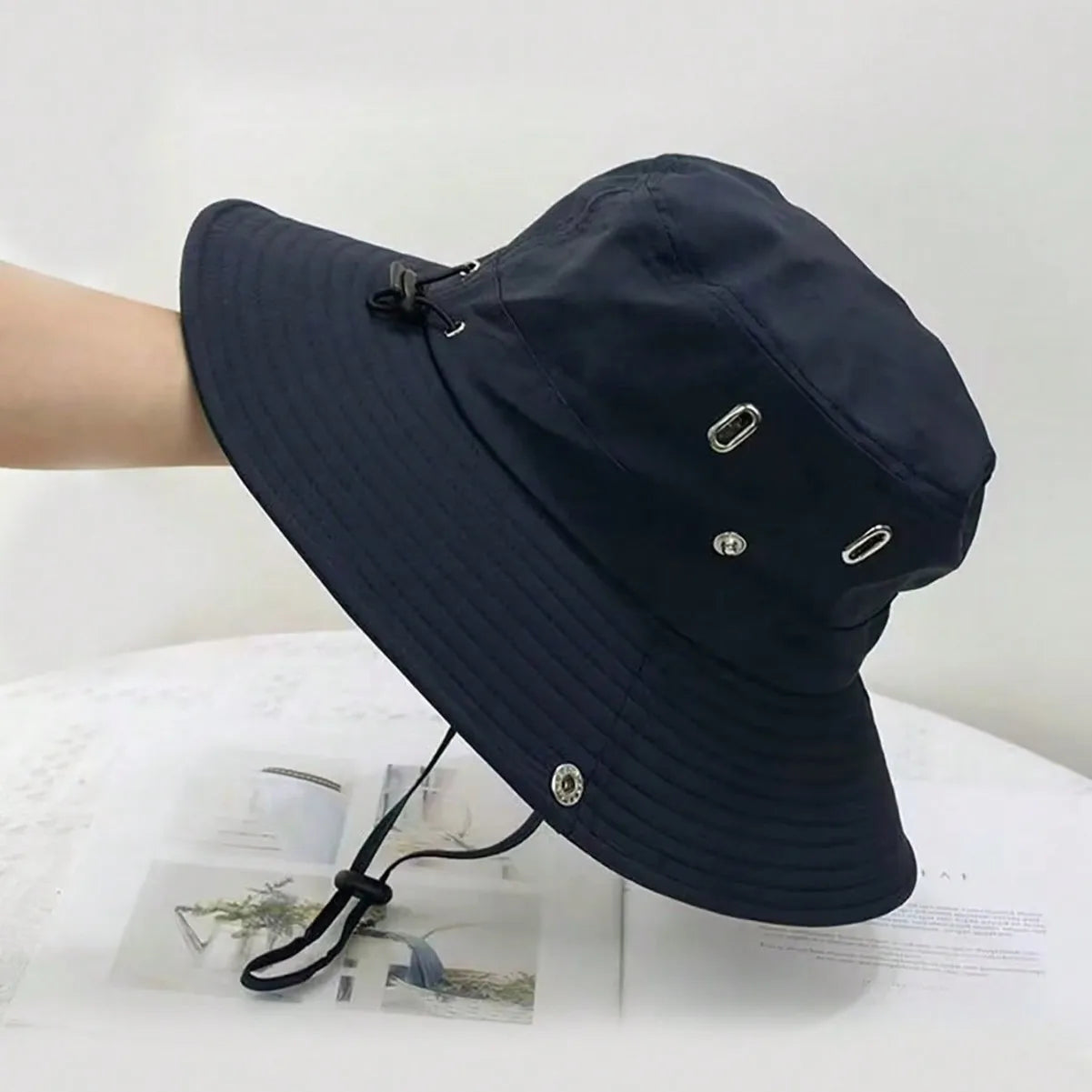 Summer Men Bucket Hat Outdoor UV Protection Wide Brim Hunting Hiking Hat Fisherman Hat Beach Sunscreen Cap Fishing Cycling Caps