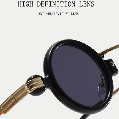 Round Steampunk Sunglasses For Men Retro Fashion Punk Sunglasses Women Trendy Vintage Glasses Dropshipping Gafas De Sol Hombre