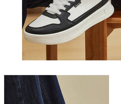 Men's Board Shoes Leather Splash Proof Classic Leisure Versatile Thick-soled Non-slip Airy Male Sneakers 672536622