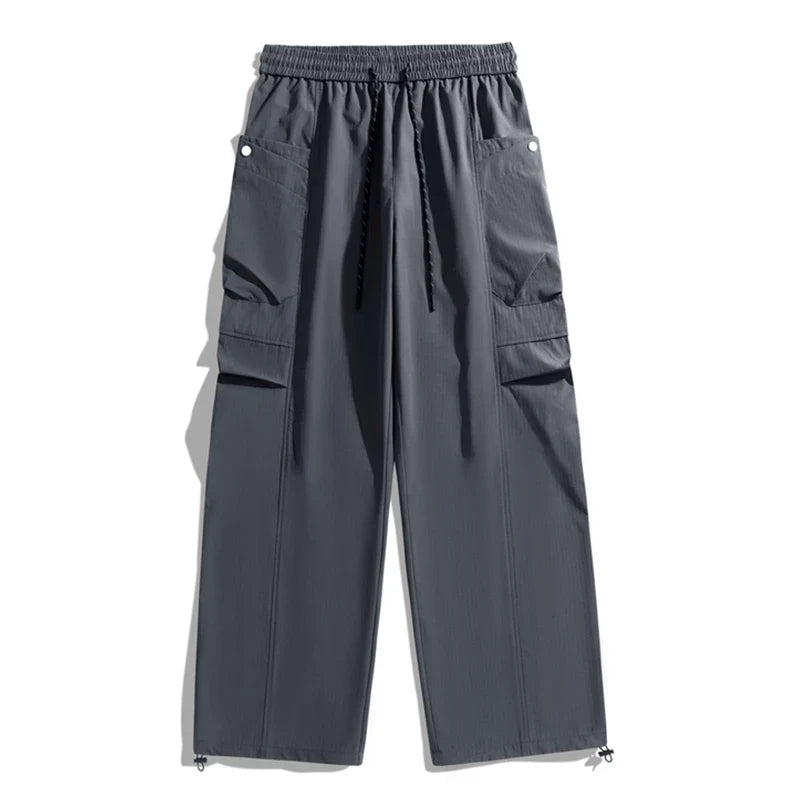 Male Hiking Pants Outdoor Waterproof Windproof Camping Cycling Trousers Autumn Spring Elastic Waist Climbing Travel Casual Pants