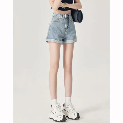 Summer Female Classic Korean Thin Jeans Women Fashion High Waist Short Pants Hot Sale Girls Casual Denim Shorts