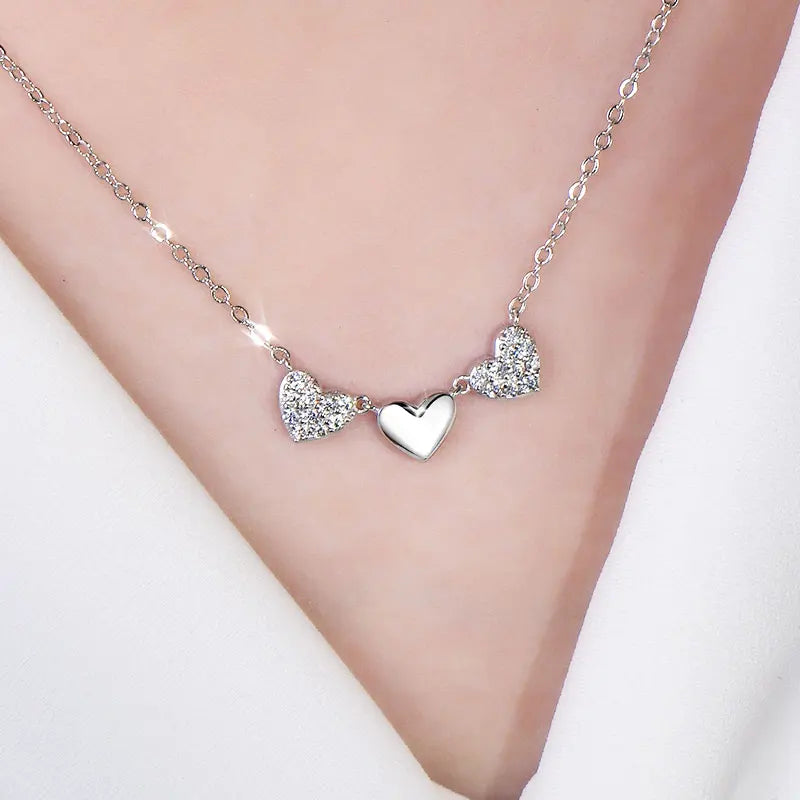 GRA Certified Full Round Moissanite Delicate Love Heart Pendant Necklace for Women 14K Gold Filled Fine Jewelry Gifts