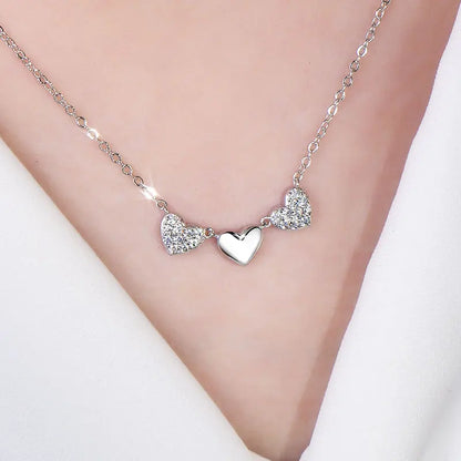 GRA Certified Full Round Moissanite Delicate Love Heart Pendant Necklace for Women 14K Gold Filled Fine Jewelry Gifts