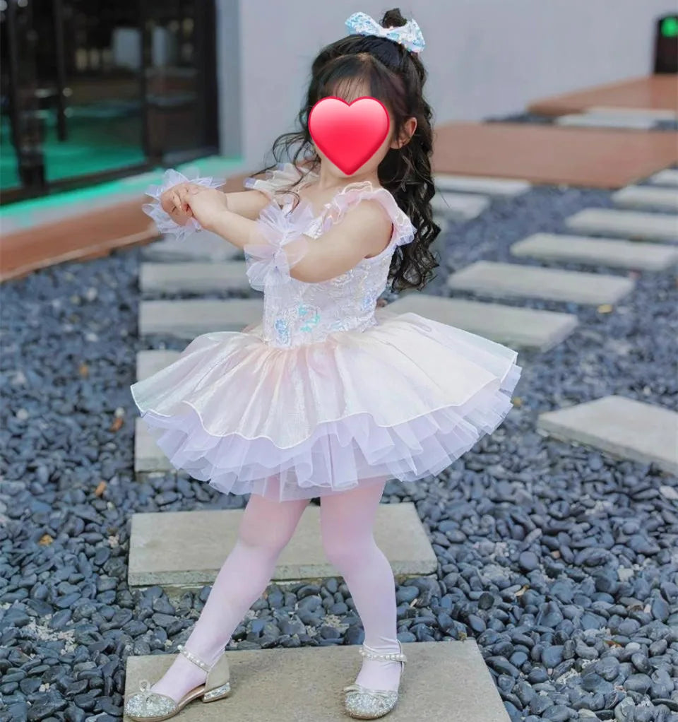 Children's Day Dance Dress Girl Ballet Princess Summer Dresses Girls Ballet Sequins Outfit Kids Clothes Vestidos Birthday Gift