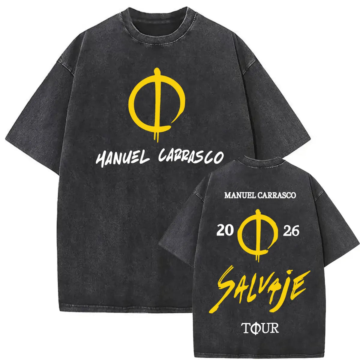 Manuel Carrasco Salvaje Desde Ia Raiz 2026 Vintage Washed T-shirt Men Women Fashion Hip Hop Punk 100% Cotton T Shirts Streetwear