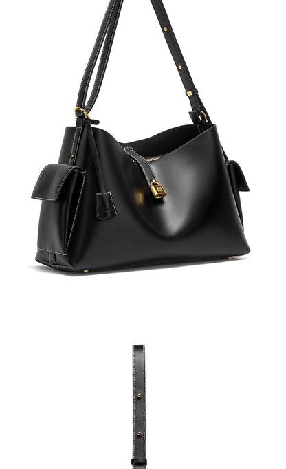 Women's Handbag 2026 Spring/Summer New Coffee Motorcycle Bag Large Capacity Women's Fashion Tote Bag