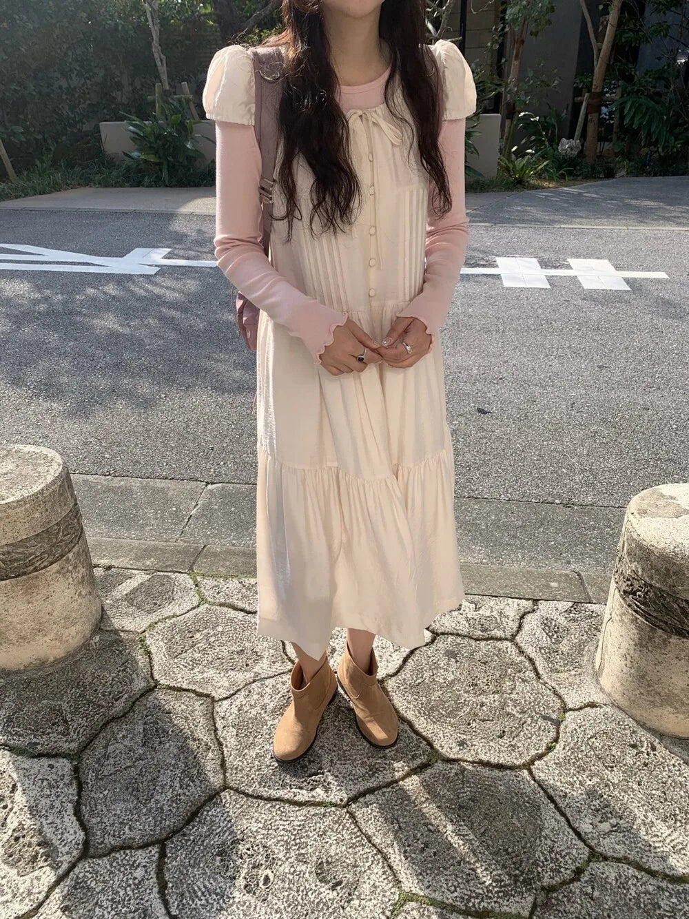 Spring 2025 Chic A-Line Dr Korean Sle Long Svel Women's Faionable Gown Ele Personali Commute Suitable Dr