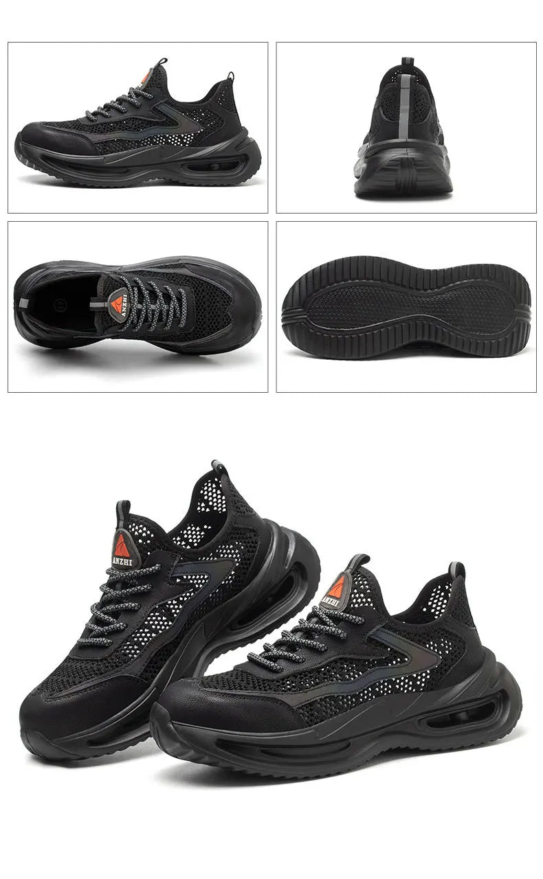 summer breathable work shoes with iron toe anti puncture security shoes work sneakers for men anti-slip Lightweight safety shoes