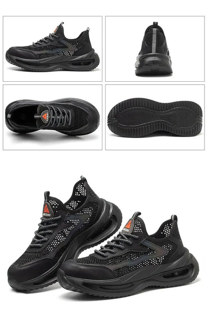 summer breathable work shoes with iron toe anti puncture security shoes work sneakers for men anti-slip Lightweight safety shoes