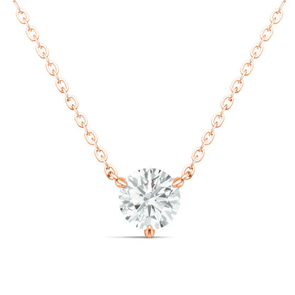 1CT 2CT 3CT Moissanite Necklace for Women Round Cut Lab Diamond 100% 925 Sterling Silver Classic 3 Claws Pendant Wedding Jewelry