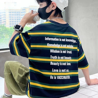 Stripe Outdoor Clothes for Children Tracksuit Boy 7 14 Years Clothing Boys Outfit Set 10 Children's Suit Boy's Child Summer Sets
