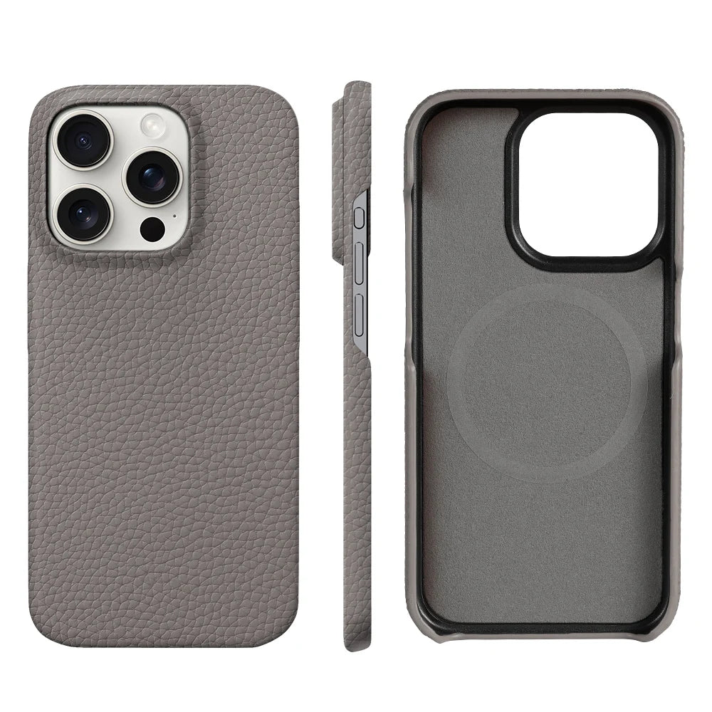 Natural Cowhide Leather for Magsafe Case for iPhone 16 15 Pro Max Promax 15Pro 16Pro Luxury Magnetic Phone Back Cover