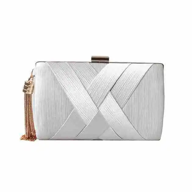 Silky Satin Tassel Banquet Bag, Women Elegant Chain Evening Clutch, Cheongsam Fashion Handbag
