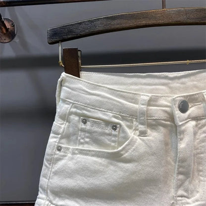 Skinny Denim Shorts, Hot Girl Y2k Ultra-short Washed Cuffed Jeans, Summer Clothes for Woman
