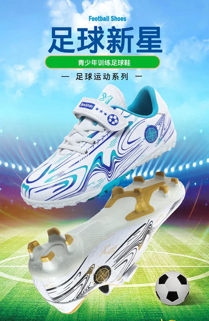 Kids Soccer Cleats Football Shoes Non Slip Breathable Lightweight Training Sneakers Boys Girls Children Football Match Boots